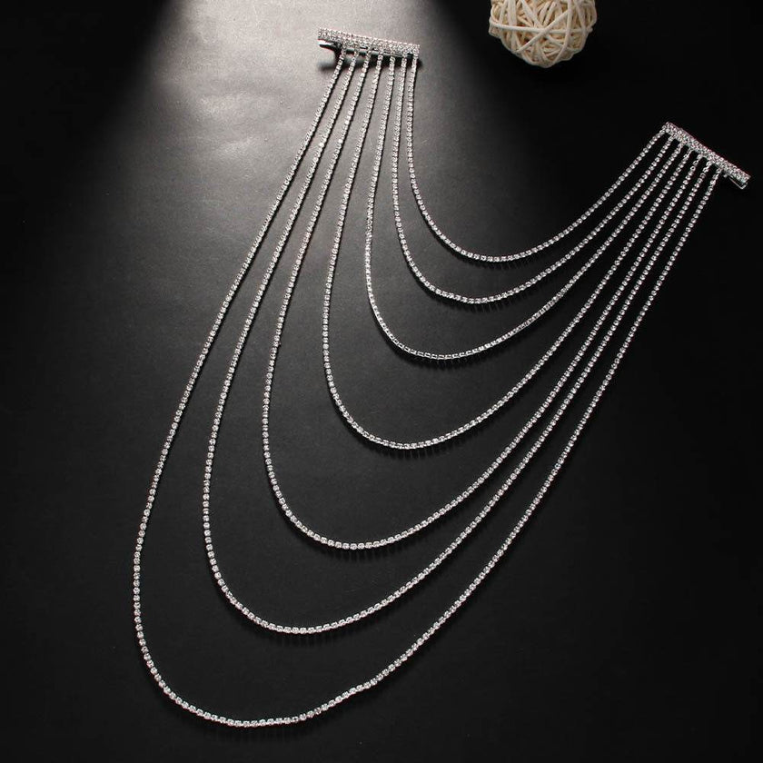 Multi layer Rhinestone Hair Chain Bridal Hair chain clip