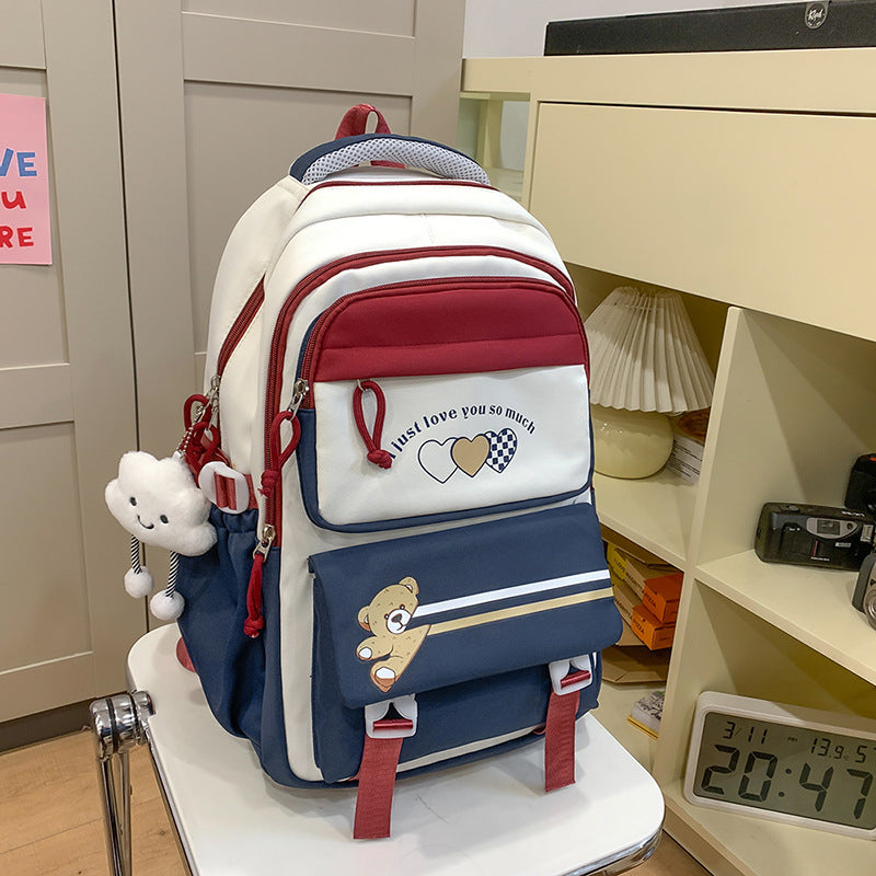 Girls Large Capacity Backpack – Burden Alleviation School Bag (Middle & High School)