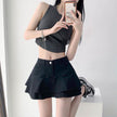 Women's White High Waist flared Mini  Denim Skirt golf skirt