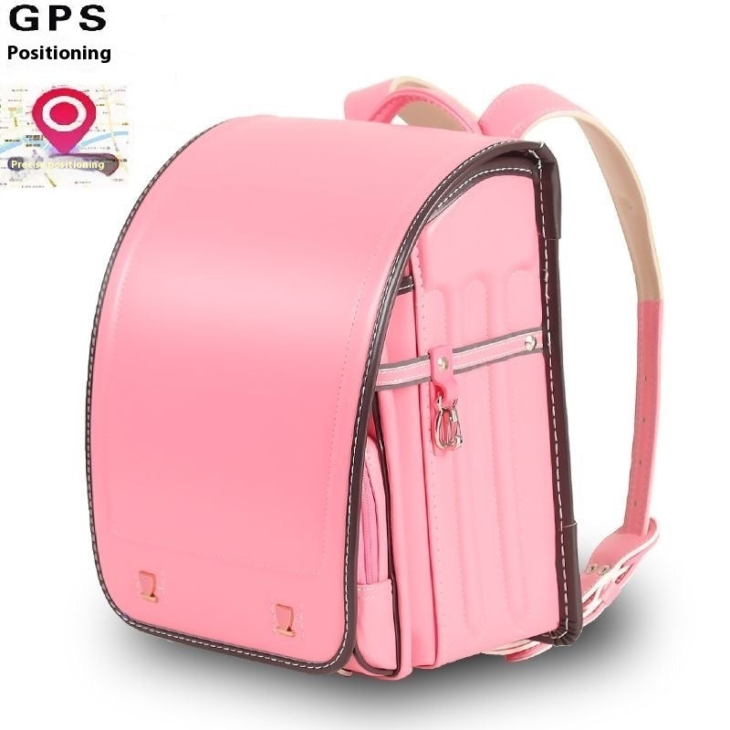 Kids' GPS Positioning Ergonomic School Backpack – Spine Protection, Waterproof PU, Grades 1–6