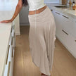 High Waist Irregular split Long Skirt