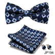 Men's Jacquard Bow Tie Set – Bow Tie, Pocket Square & Cufflinks | 36 Colors | Canada & USA