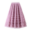 Cake Skirt Women's White Gauze long Layered tulle Skirt