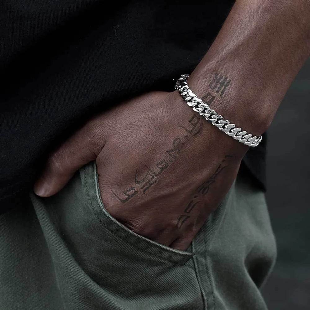 Stainless Steel Cuban Link Chain Personality Bracelet