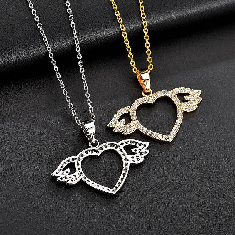 Women Fashion Angel love pendant Necklace Gold Silver