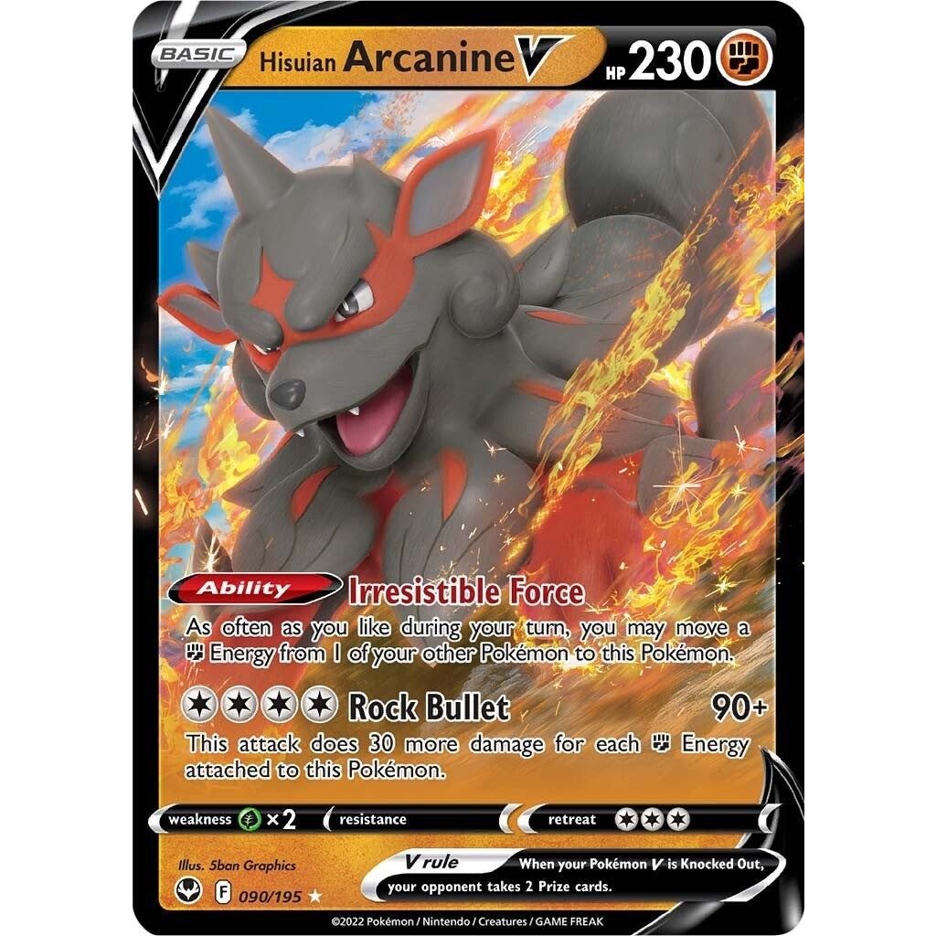 Hisuian Arcanine V (090/195) (SWSH12)