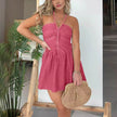 Fashion Women's Halter Denim Mini Flared Dress