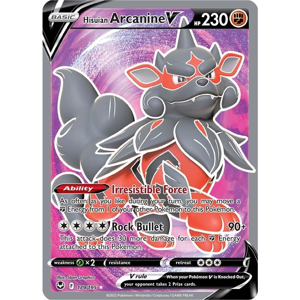 Hisuian Arcanine V (Full Art) (179/195) (SWSH12)