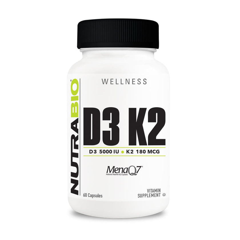 NutraBio Vitamin D3 K2 (5000 IU D3, 180 MCG K2)