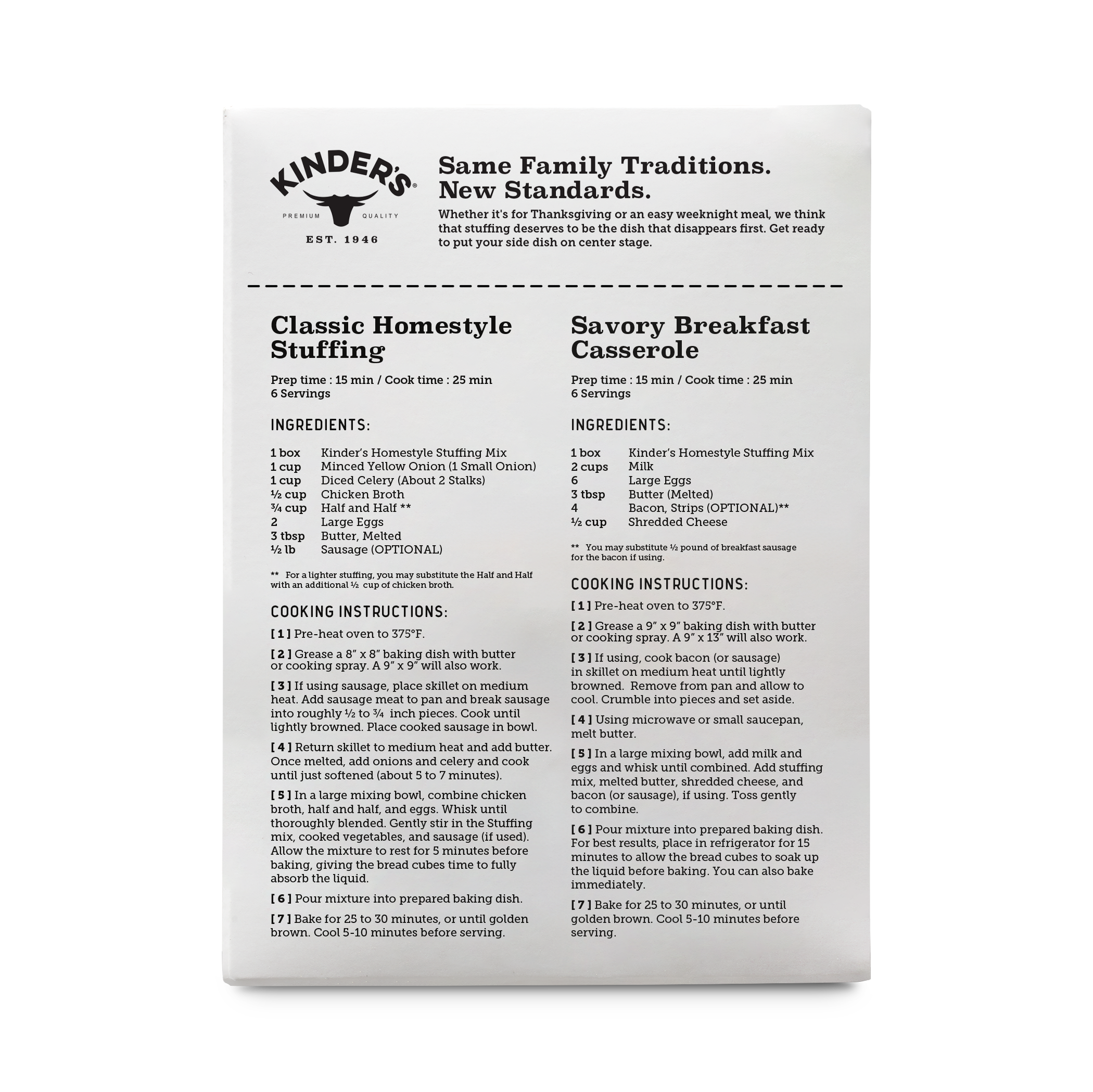 Kinder's Brown Butter & Herbs Homestyle Stuffing Mix