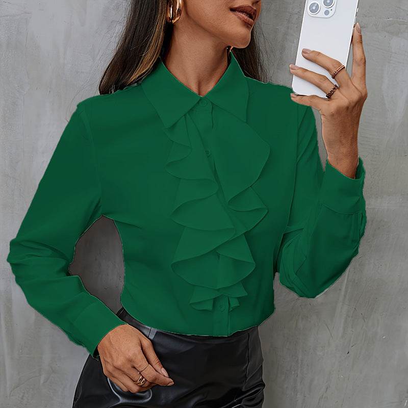 New Long Sleeve Business Work Office  Chiffon Blouse Shirt Women