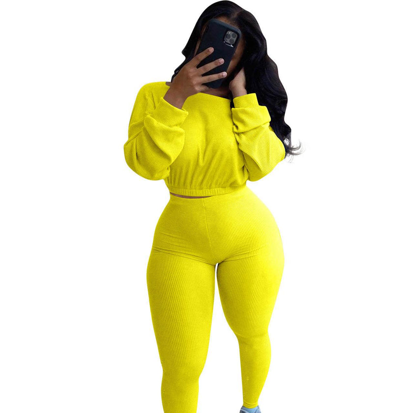 Ladies Autumn 2pcs Athleisure wear Outfit set