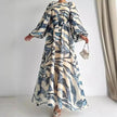 Elegant Printed Mum Long Maxi Dress