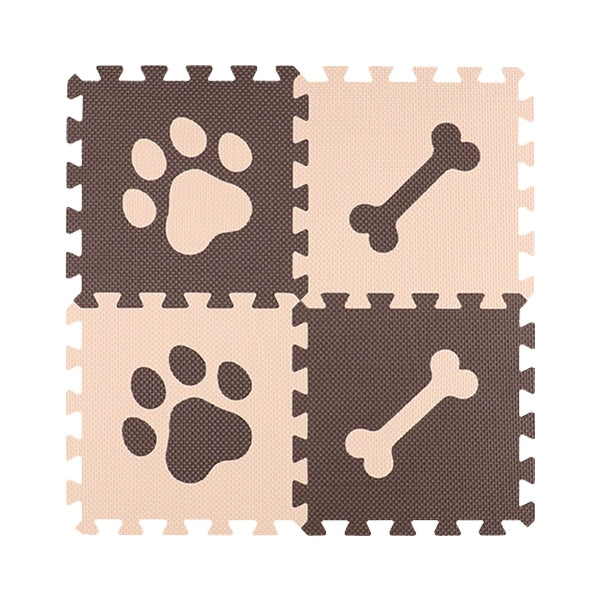 [ ケース販売 ]  SmartAngel  抗菌くみあわせマット 8枚入り（ブラウン&ベージュ:DOG）×12個入 [西松屋]【日本出荷】