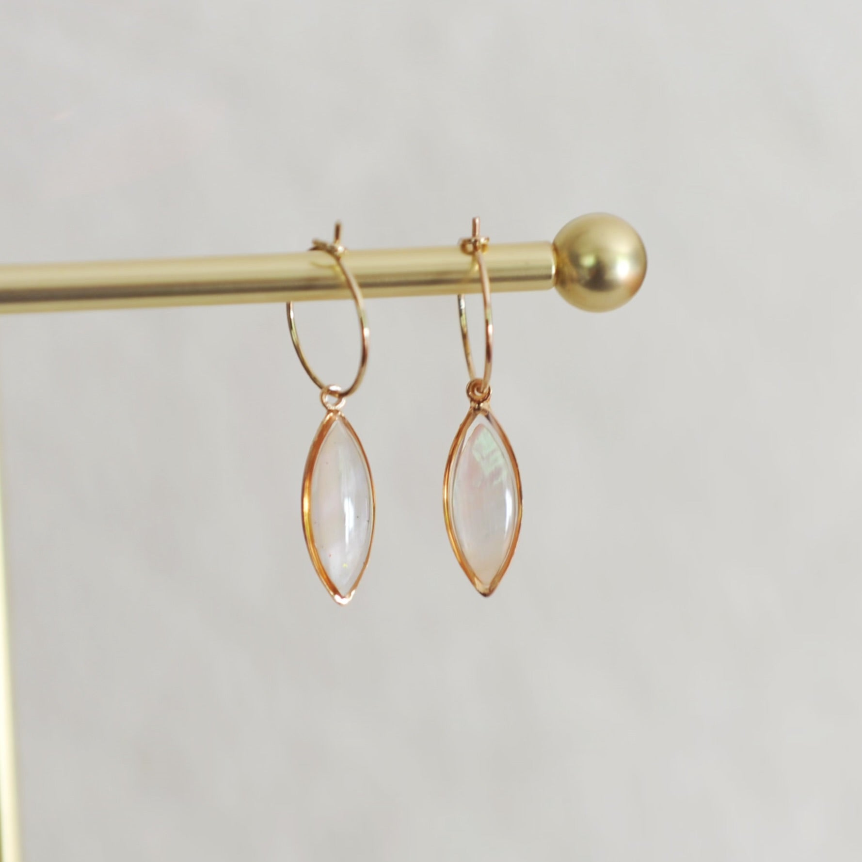 Wilma Mother of Pearl Hoop Earrings