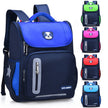 Kids Colour-Contrast Nylon School Backpack – Lightweight Children's Bag with Panda Patch (Blue, Red, Green)