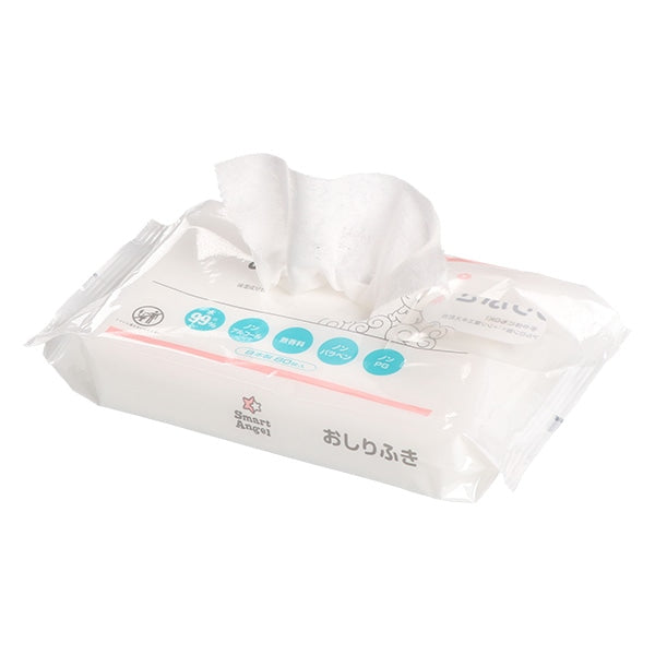 【日本製】[ ケース販売 ]  SmartAngel  おしりふき 640枚（80枚×8個）×6個入 [西松屋]【日本出荷】
