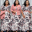2pcs Fashion floral Print Blazer dress suit