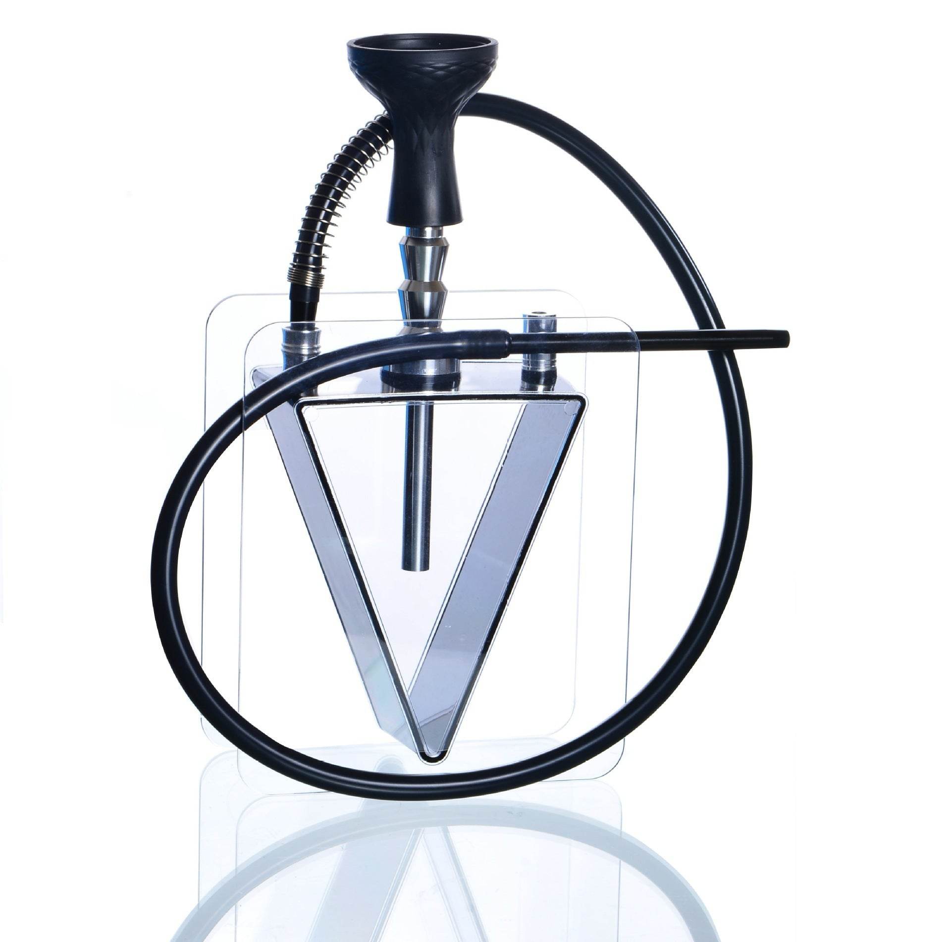 Acrylic triangle pot hookah set