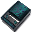 Men's Jacquard Woven Formal Tie Set – Rayon Arrow Necktie with Handkerchief, Tie Clip & Cufflinks | Canada & USA