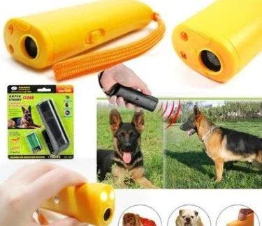 3-in-1 Anti Barking Dog Training Device – Ultrasonic Repeller & LED Flashlight (Black / Yellow)