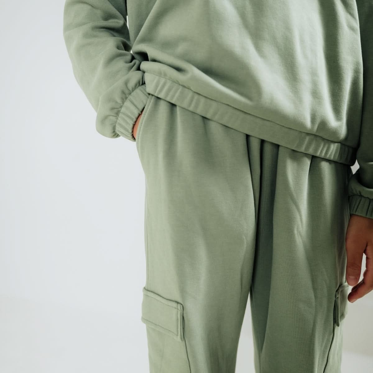 Youth Bamboo Fleece Cargo Pants | Black