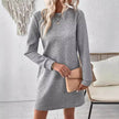 Casual Fashion Plain Round neck Long Sleeve Cashmere Mini Jumper Dress