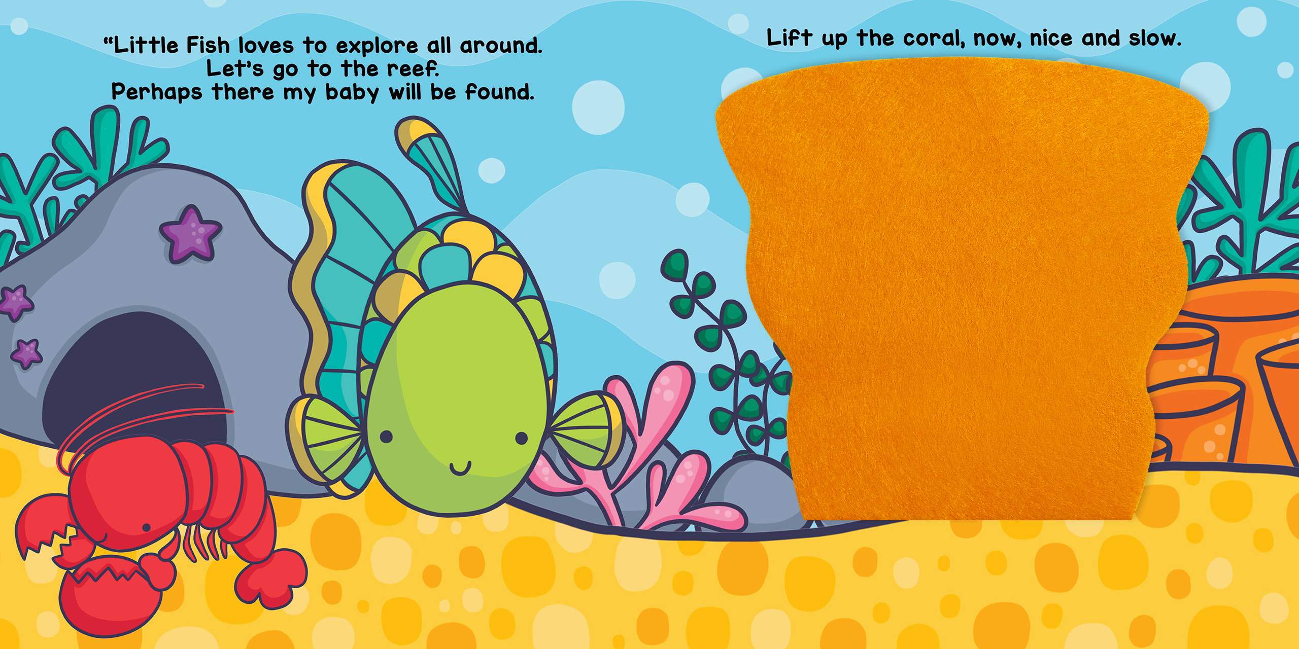 Little Hippo Books - Peek and Seek- In the Ocean  -With Lift-the-Flap Felt Pieces