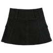 Solid White Black Denim Fashion Mini Skirt