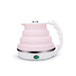 Foldable Silicone Electric Travel Kettle, 555ml, 700W, Blue Pink White