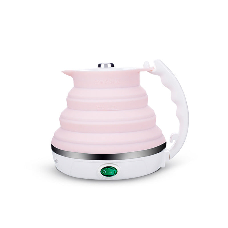 Foldable Silicone Electric Travel Kettle, 555ml, 700W, Blue Pink White