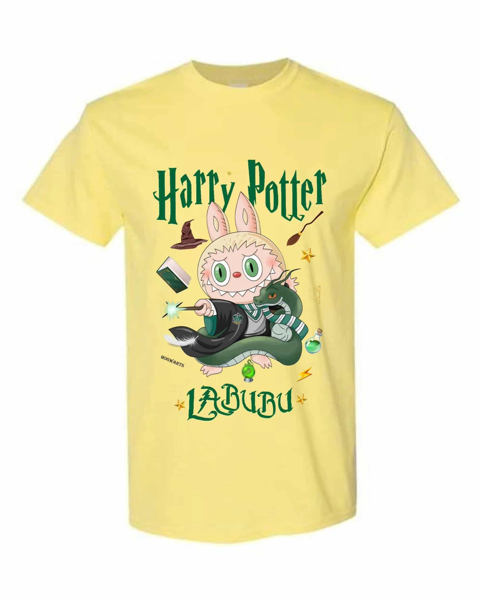 [Adult size] Harry Potter Labubu T-Shirt – Kawaii Wizard Graphic Tee, 100% Cotton