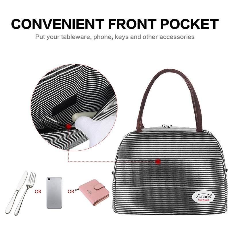 Thickened Cold Insulation Lunch Bag – Korean Style, Polyester