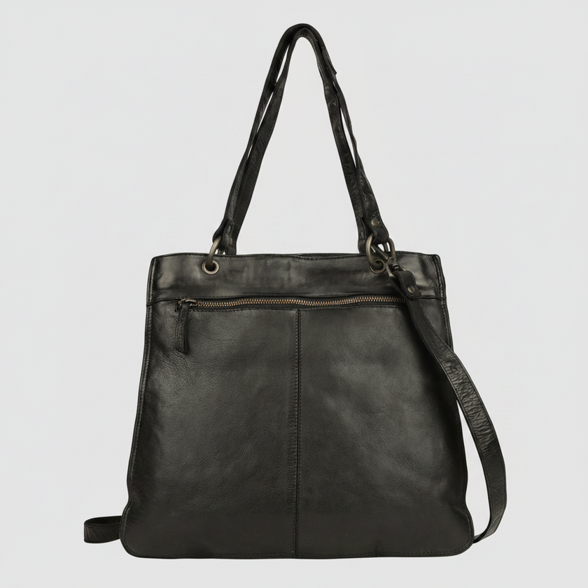 MET Premium Leather Shoulder Bag. Elegant Dual-Compartment Tote
