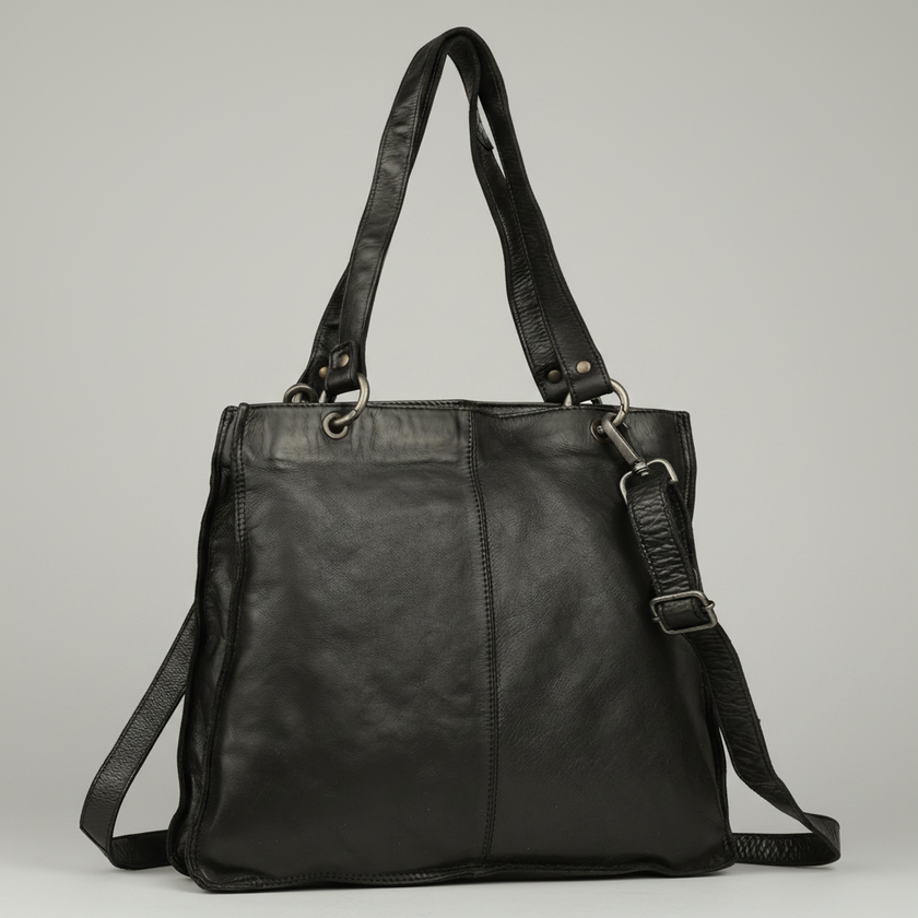 MET Premium Leather Shoulder Bag. Elegant Dual-Compartment Tote