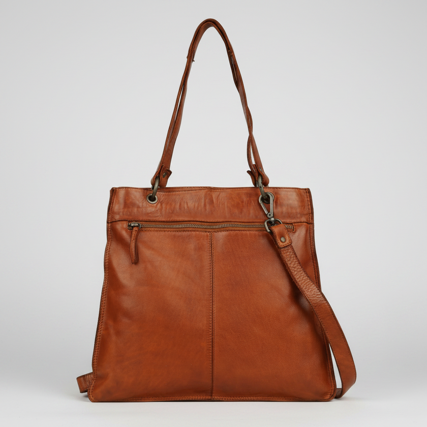 MET Premium Leather Shoulder Bag. Elegant Dual-Compartment Tote