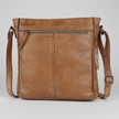 MET Premium Leather Crossbody Bag. Square Messenger with Woven Edge Details
