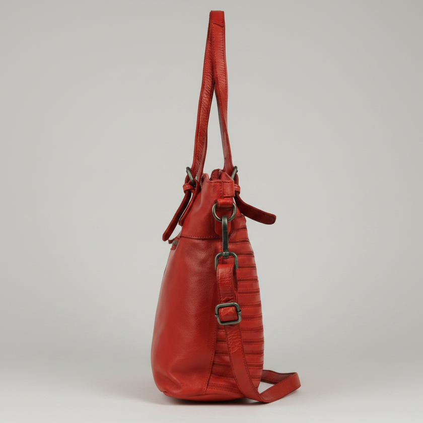 MET Leather Handbag for Women. Tote with Adjustable Dual Handles