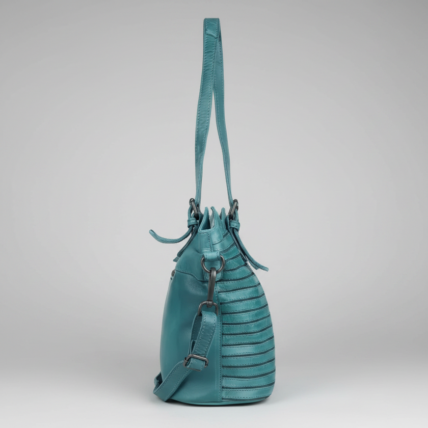 MET Leather Handbag for Women. Tote with Adjustable Dual Handles