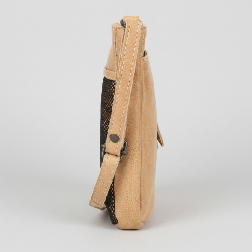 MET Premium Leather Small Crossbody Bag. Compact Urban Tech Pouch