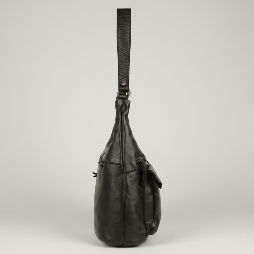 MET Premium Leather Shoulder Bag. Everyday Urban Hobo