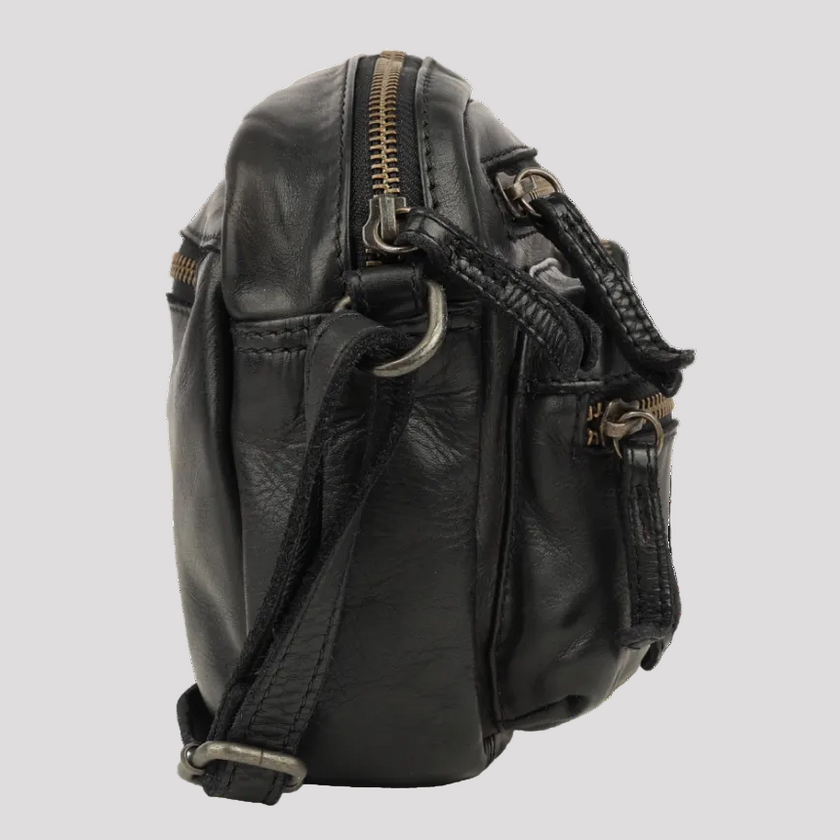 MET Premium Leather Crossbody Bag. Compact Utility Explorer