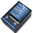 Men's Jacquard Woven Formal Tie Set – Rayon Arrow Necktie with Handkerchief, Tie Clip & Cufflinks | Canada & USA