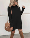 Oversized Mini Turtleneck Pullover Dress