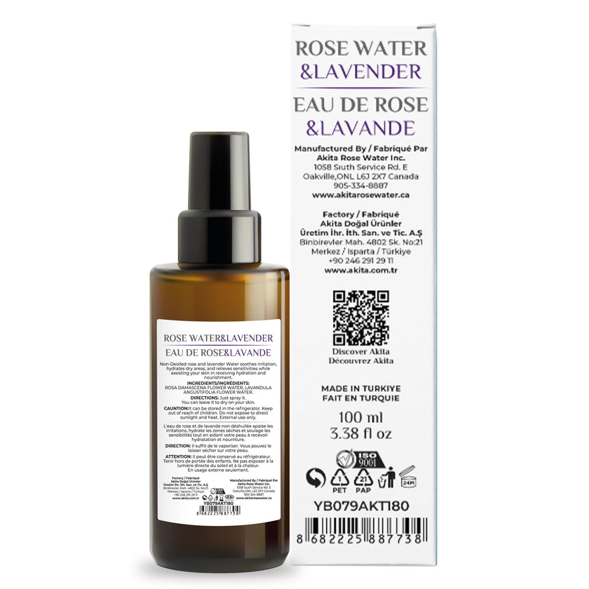 Akita - All Natural Rose Water with Lavender, 100ml