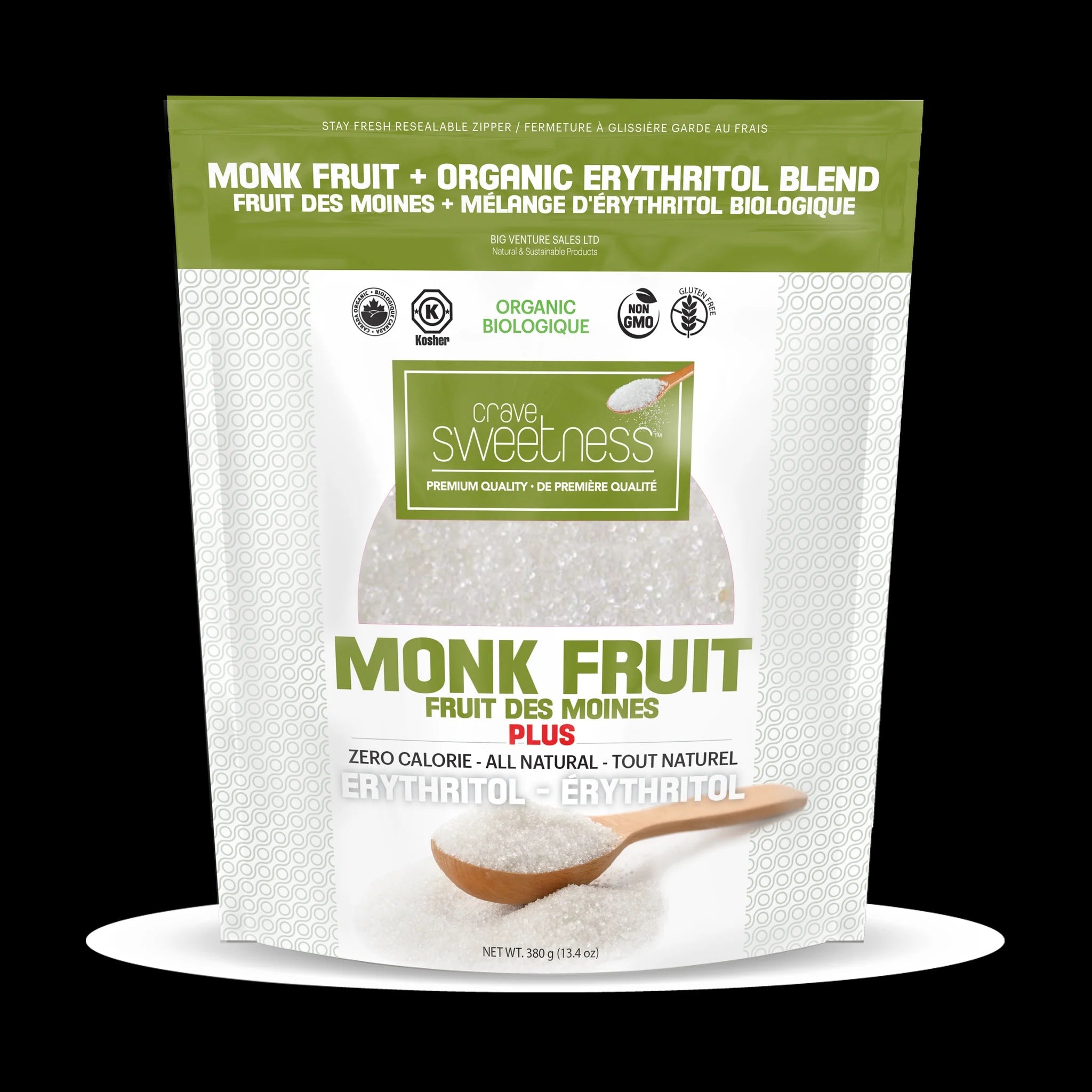Crave Stevia Organic Monk Fruit, 380g
