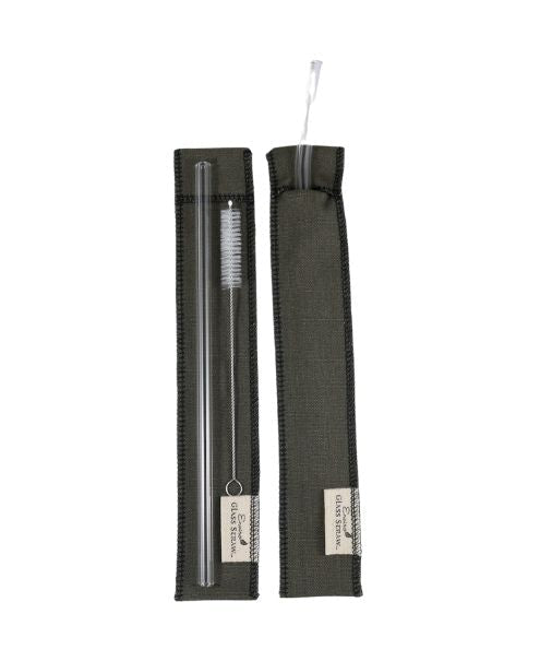 Enviro Glass Straws - Indiv. Cloth Carrier, Green