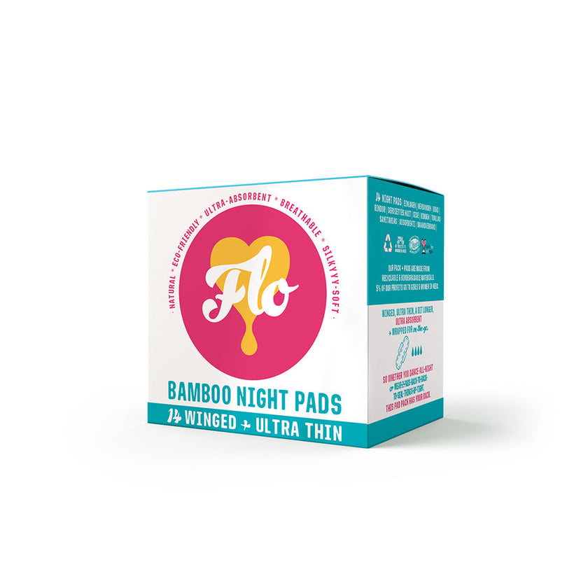 Here We Flo - Flo Pads Night, W/Wings (14 Pads)