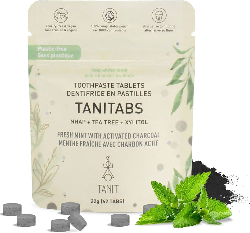 Tanit - Toothpste Tab. 12pk, Frsh Mint W/Char (62tab Pch)