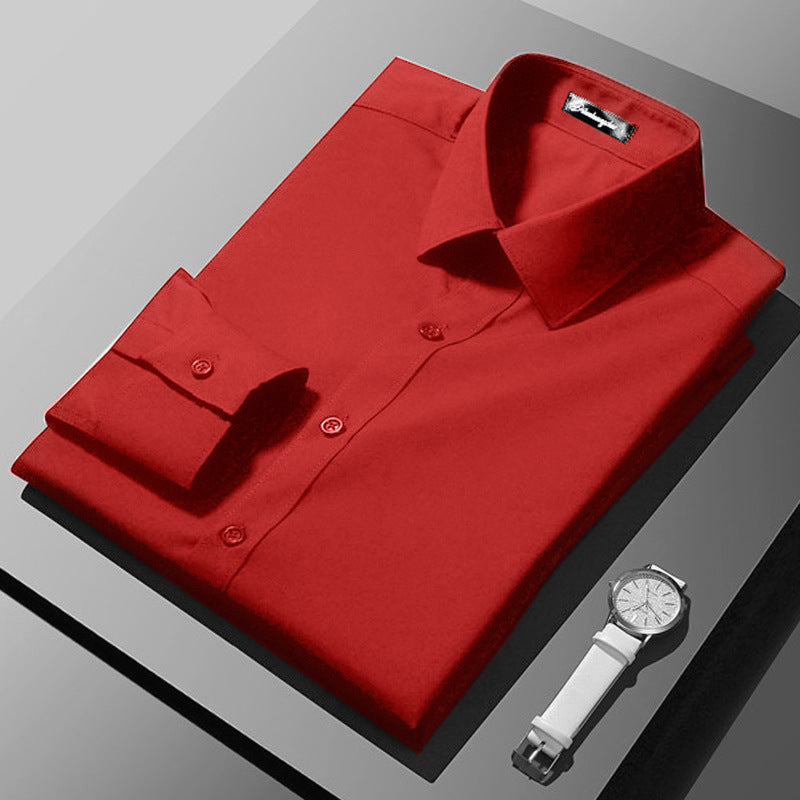 Men's Korean Style Slim Fit Business Dress Shirt – S to 5XL, 7 Colors